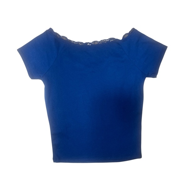 Hollister Blue Lace Trim Top NWT - Picture 2 of 2